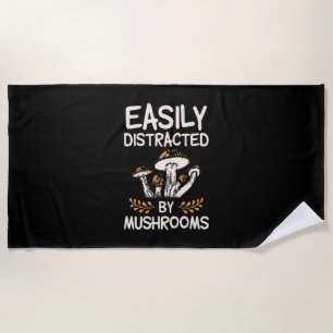 Easily Distracted By Mushroom Beach Towel