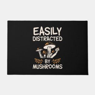 Easily Distracted By Mushroom Doormat