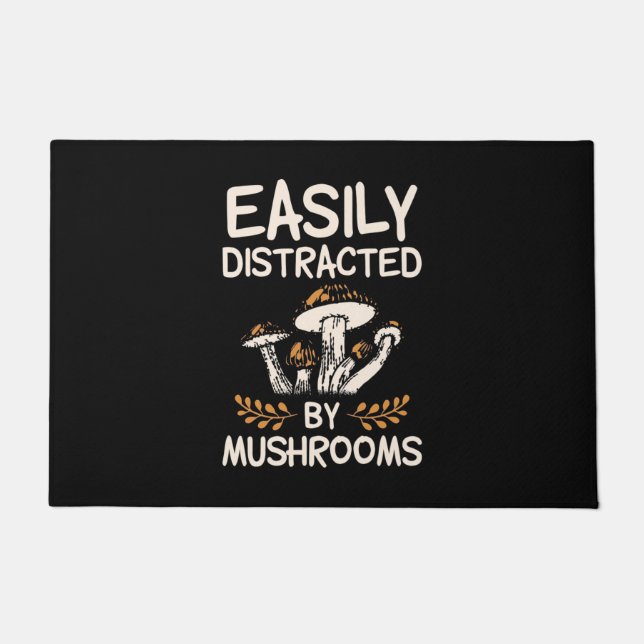 Easily Distracted By Mushroom Doormat (Front)