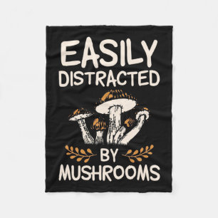 Easily Distracted By Mushroom Fleece Blanket