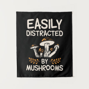 Easily Distracted By Mushroom Tapestry