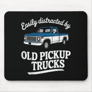 Easily Distracted By Old Ckup Trucks For Men Mouse Mat
