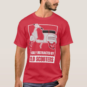 Easily Distracted By Old Scooters Moped Scooter  T-Shirt