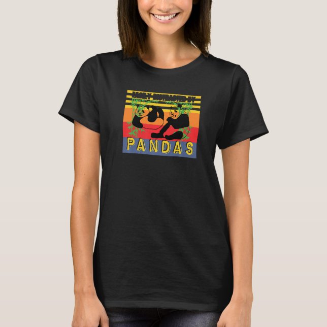Easily Distracted By Pandas Cute Animal  Retro  1 T-Shirt (Front)