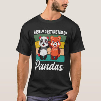 Easily Distracted by Pandas Cute Red Panda and Pan T-Shirt