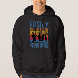 Easily Distracted By Penguins Bird Cute Animal Hoodie