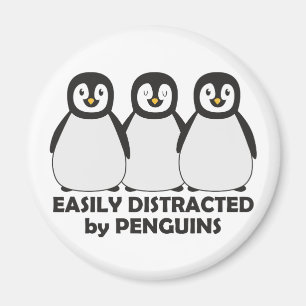Easily Distracted by Penguins Magnet