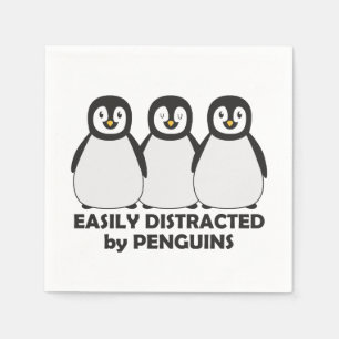 Easily Distracted by Penguins Napkin