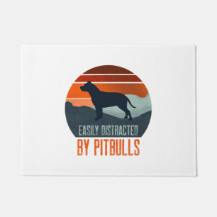 Easily Distracted By Pitbulls Dog Walking Doormat
