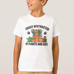 Easily Distracted By Plants And Cats Sweet Cat T-Shirt