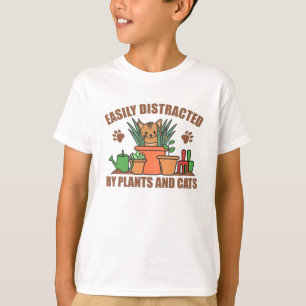 Easily Distracted By Plants And Cats Sweet Cat T-Shirt