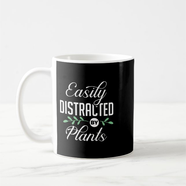 Easily Distracted By Plants Botanist Apparel Coffee Mug (Left)