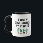 Easily Distracted By Plants Funny Gardening Adhd  Mug<br><div class="desc">funny, adhd, awareness, autism, neurodiversity, gift, birthday, plants, tropical, gardening</div>