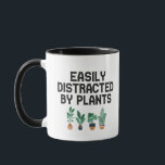 Easily Distracted By Plants Funny Gardening Adhd Mug<br><div class="desc">funny, adhd, awareness, autism, neurodiversity, gift, birthday, plants, tropical, gardening</div>