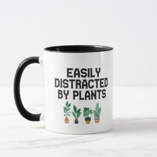 Easily Distracted By Plants Funny Gardening Adhd  Mug