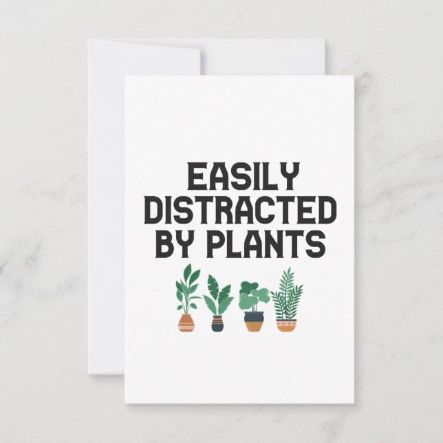 Easily Distracted By Plants Funny Gardening Adhd  Thank You Card (Front)