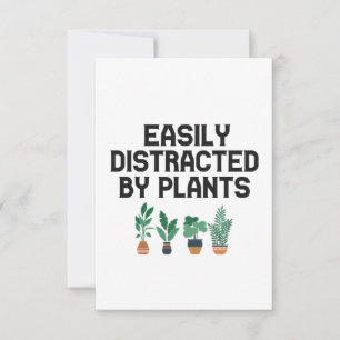 Easily Distracted By Plants Funny Gardening Adhd  Thank You Card