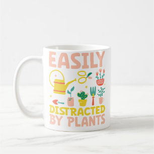 Easily Distracted By Plants Funny Gardening Plants Coffee Mug