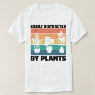 Easily Distracted By Plants Planting Love Colourfu T-Shirt