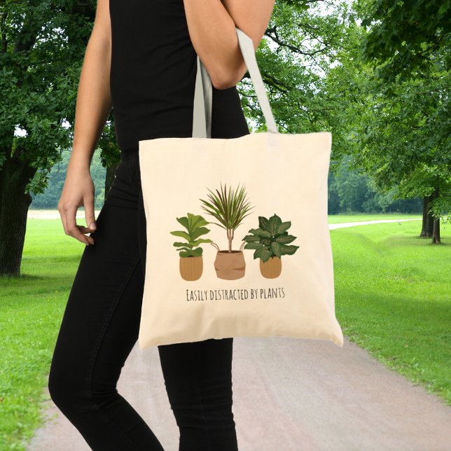 Easily Distracted By Plants Pot Plants Tote Bag (Creator Uploaded)