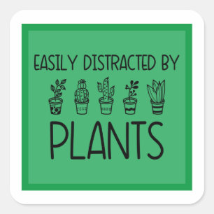 Easily Distracted by Plants Sticker Classic