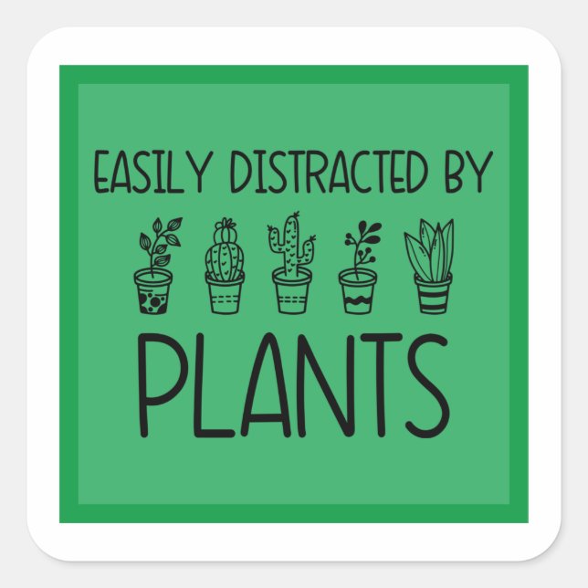Easily Distracted by Plants Sticker Classic (Front)