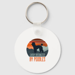 Easily Distracted By Poodles Dog Walking Key Ring