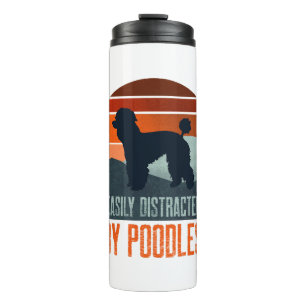 Easily Distracted By Poodles Dog Walking Thermal Tumbler