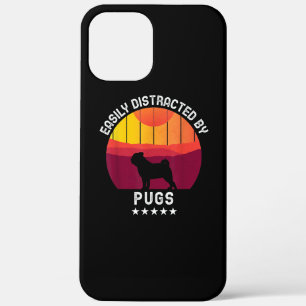 Easily Distracted By Pugs Retro Pug Dog Lover iPhone 12 Pro Max Case