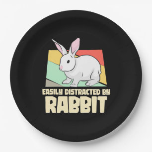 Easily Distracted By Rabbit Paper Plate