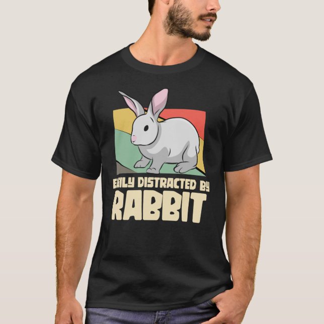 Easily distracted by rabbit - Rabbit Classic T-Shi T-Shirt (Front)