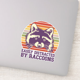 Easily Distracted By Raccoons Retro Vintage Sunset