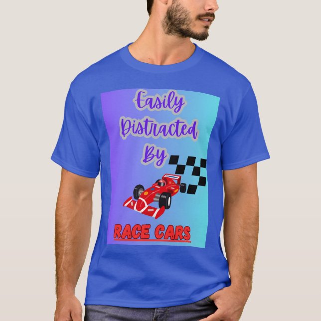 Easily Distracted By Race cars design formula car  T-Shirt (Front)