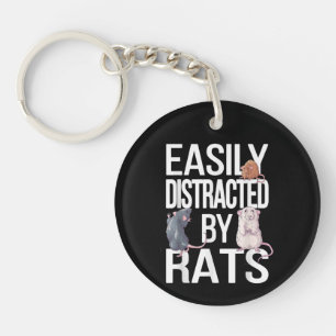 Easily Distracted By Rats Rat Mum Rat Dad Funny Ra Key Ring