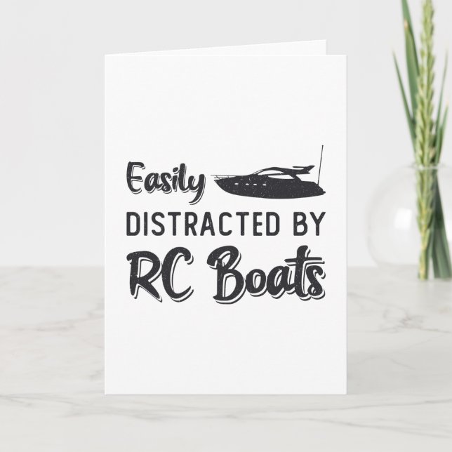 Easily Distracted By RC Boats Model Radio RC Boat Card (Front)