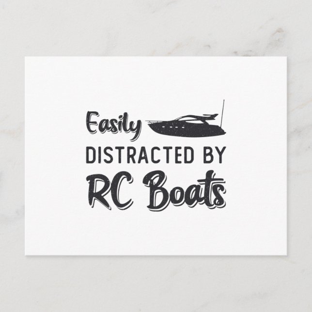 Easily Distracted By RC Boats Model Radio RC Boat Postcard (Front)