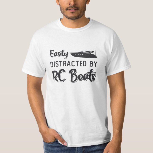Easily Distracted By RC Boats Model Radio RC Boat T-Shirt (Front)