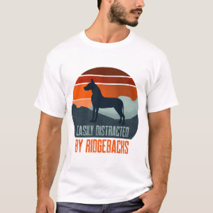 Easily Distracted By Ridgebacks Dog Walking T-Shirt