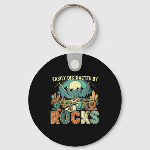 Easily Distracted By Rocks Geology Geologist Colle Key Ring