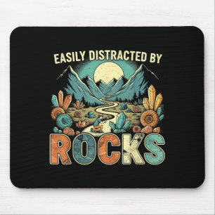 Easily Distracted By Rocks Geology Geologist Colle Mouse Mat