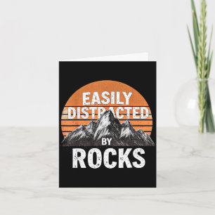 Easily distracted by rocks vintage sunset geology card