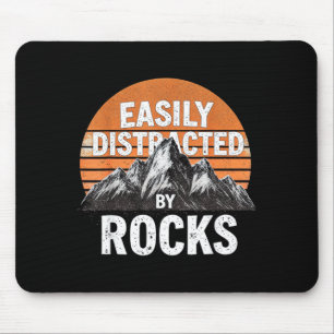 Easily distracted by rocks vintage sunset geology mouse mat