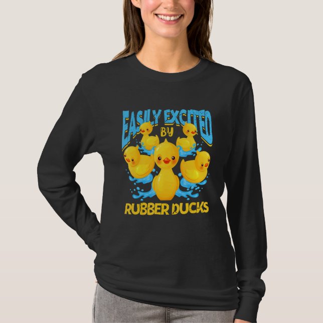 Easily Distracted By Rubber Duck Float Rubber Duck T-Shirt (Front)