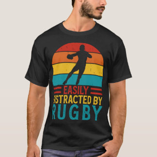 Easily Distracted By Rugby - Funny Rugby Player T-Shirt