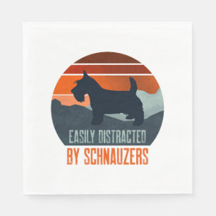Easily Distracted By Schnauzers Dog Walking Napkin