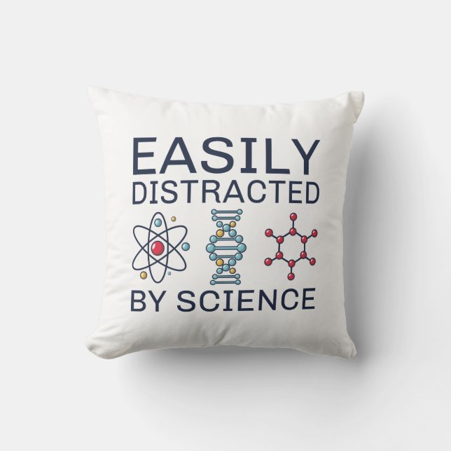 Easily Distracted By Science Cushion (Front)