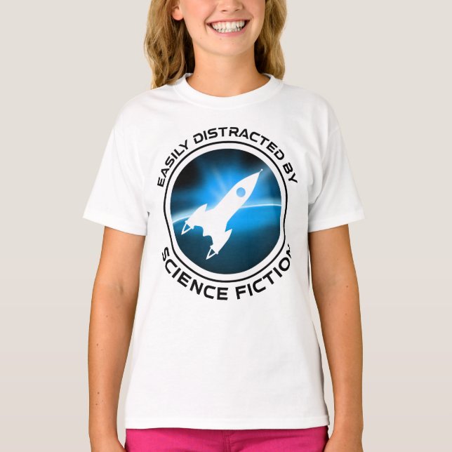 Easily Distracted By Science Fiction T-Shirt (Front)