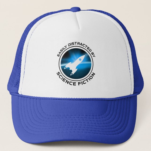 Easily Distracted By Science Fiction Trucker Hat (Front)