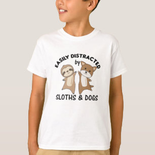 Easily Distracted By Sloths And Dogs Dog Sloth T-Shirt