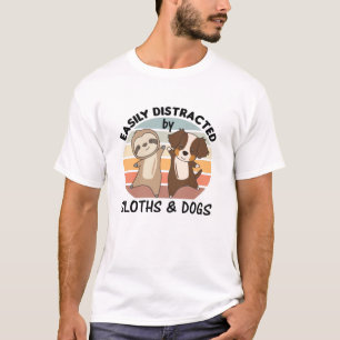 Easily Distracted By Sloths And Dogs Dog Sloth T-Shirt